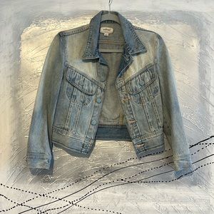 Aritzia Wilfred Cropped Denim Jacket Size XS Light Blue